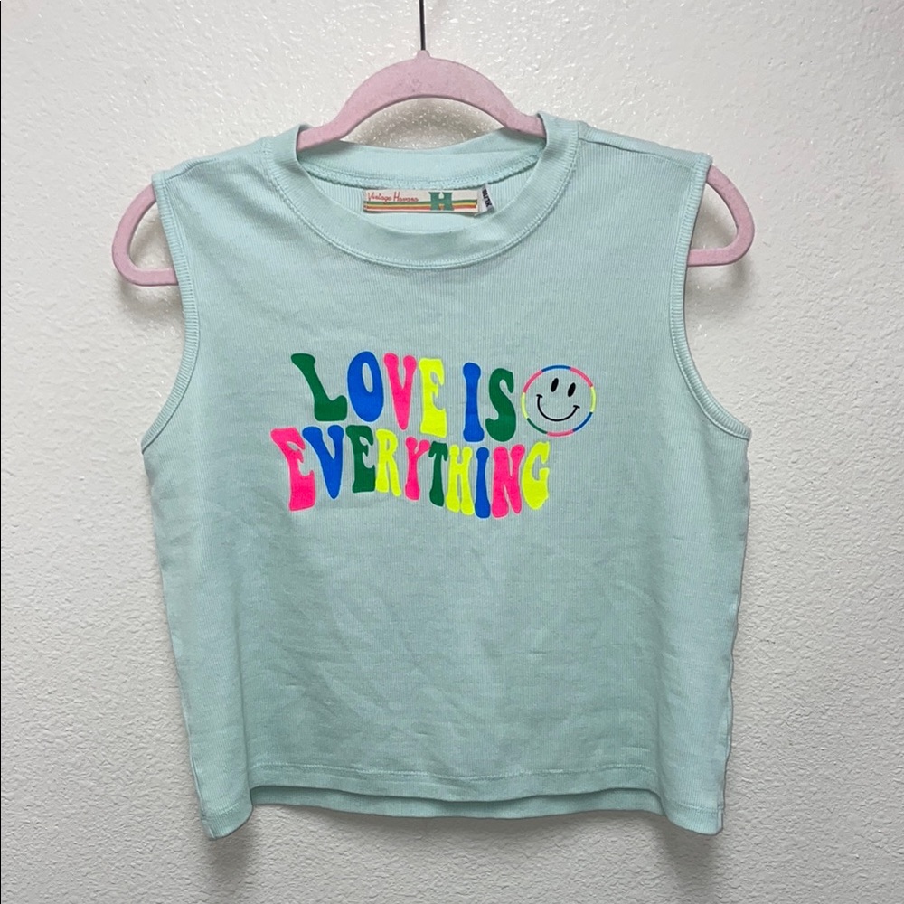 Vintage Havana XL Love Is Everything Graphic Logo Design Crop Muscle Top